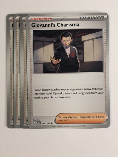 Pokemon TCG 151 4x Playset Giovanni's Charisma 161/165 Near Mint