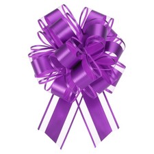 6pcs 8 Inch Large Big Pull Bow Gift Wrapping Ribbon for Presents, Purple