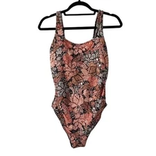 A Pea In The Pod One Piece Square Neck Maternity Swimsuit Sz L Floral Print NWT