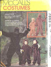 7863 UNCUT Vintage McCalls SEWING Pattern Gorilla Monkey Bear Costumes OOP SEW