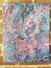 Original Acrylic Painting Abstract Art signed artist Wall Decor fluid pour paint