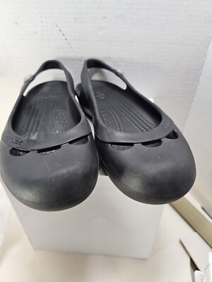 CROCS Kadee Womens Work Flats Comfort Shoes Black Matte Sz 10 Model 200941 