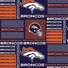 NFL Denver Broncos 60 Wide Fabric Traditions Orange Blue By The Yard