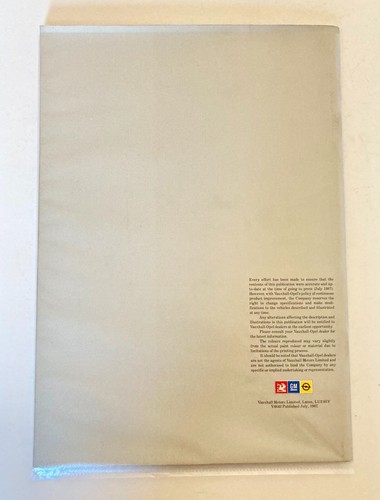 Vauxhall Senator Sales Brochure 1987 - Picture 2 of 6