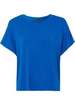Oversize-Shirt aus softer Viskose Gr. 36/38 Azurblau Damen Top Bluse Tunika Neu*