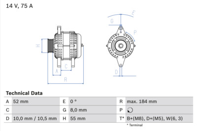 BOSCH 0 986 042 031 Alternator for ,OPEL,RENAULT,VAUXHALL