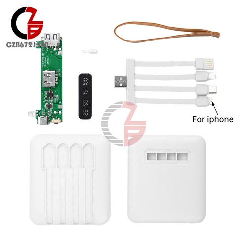 Kits de banque d'alimentation mobile 4 fils 3 cellules 18650 recharge à faire soi-même avec lumière DEL - Photo 4 sur 28