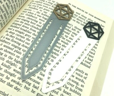 D20 Dice Bookmark - for table top RPG / Dungeons and Dragons game players - D&D