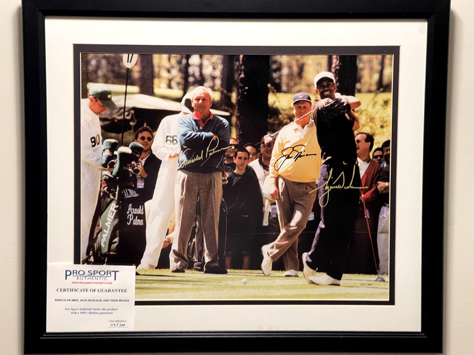 1996' Masters- Arnold Palmer, Jack Nicklaus, Tiger Woods Autographed Signed "LIMITED" 