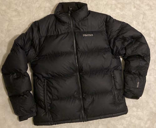 marmot 700 fill puffer black jacket 