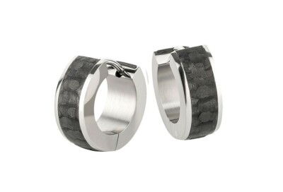 Scharniercreolen Klapp-Creolen / Ohrringe aus schwarzem Carbon Titan