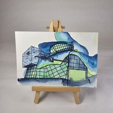 Watercolour Painting Of The Art Gallery Of Alberta, Original Affordable Art 