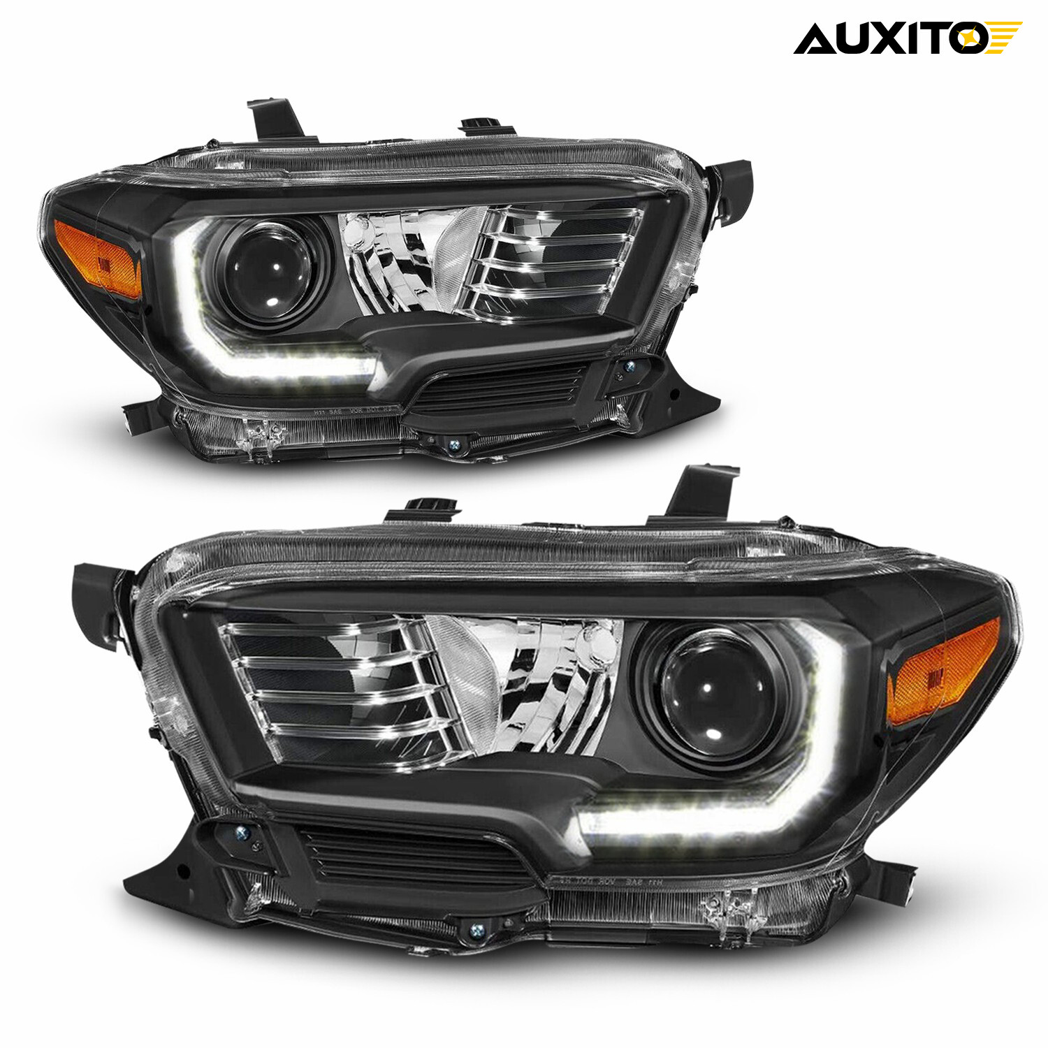 For 2016-2022 Toyota Tacoma Projector DRL Headlights Reflector Assembly Pair