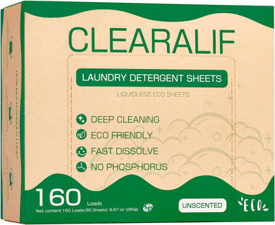Laundry Detergent Sheets up to 160 Loads (80Sheets), Unscented, Laundry Detergen