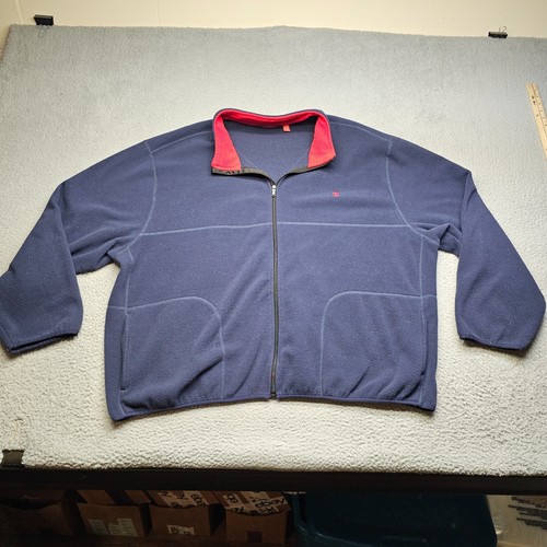 IZOD Sweatshirt Adult 4XL Blue Long Sleeve Full Zip Fleece Collared Mens - Picture 2 of 17