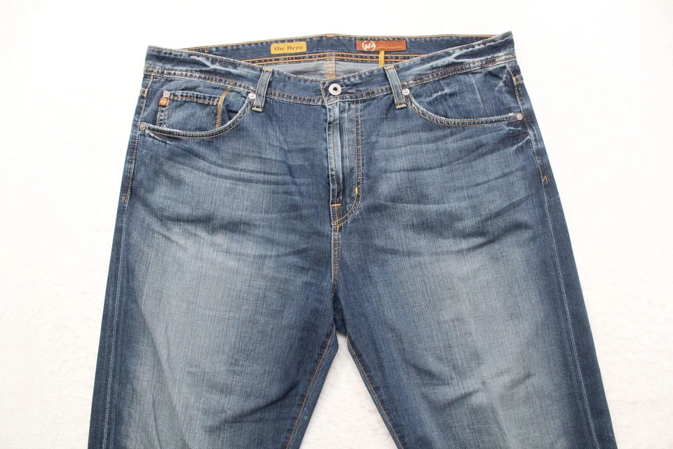 Adriano Goldschmied The Hero Relaxed Straight Denim Jeans USA MADE Mens 40 x 30 - Image 4 of 4