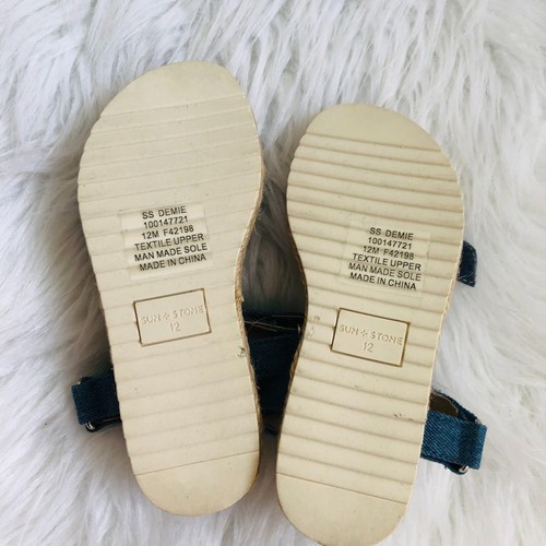 Sun & Stone Girl Kids Sandals 12 Blue Demie Denim Open Toe Casual Shoes New - Picture 6 of 7