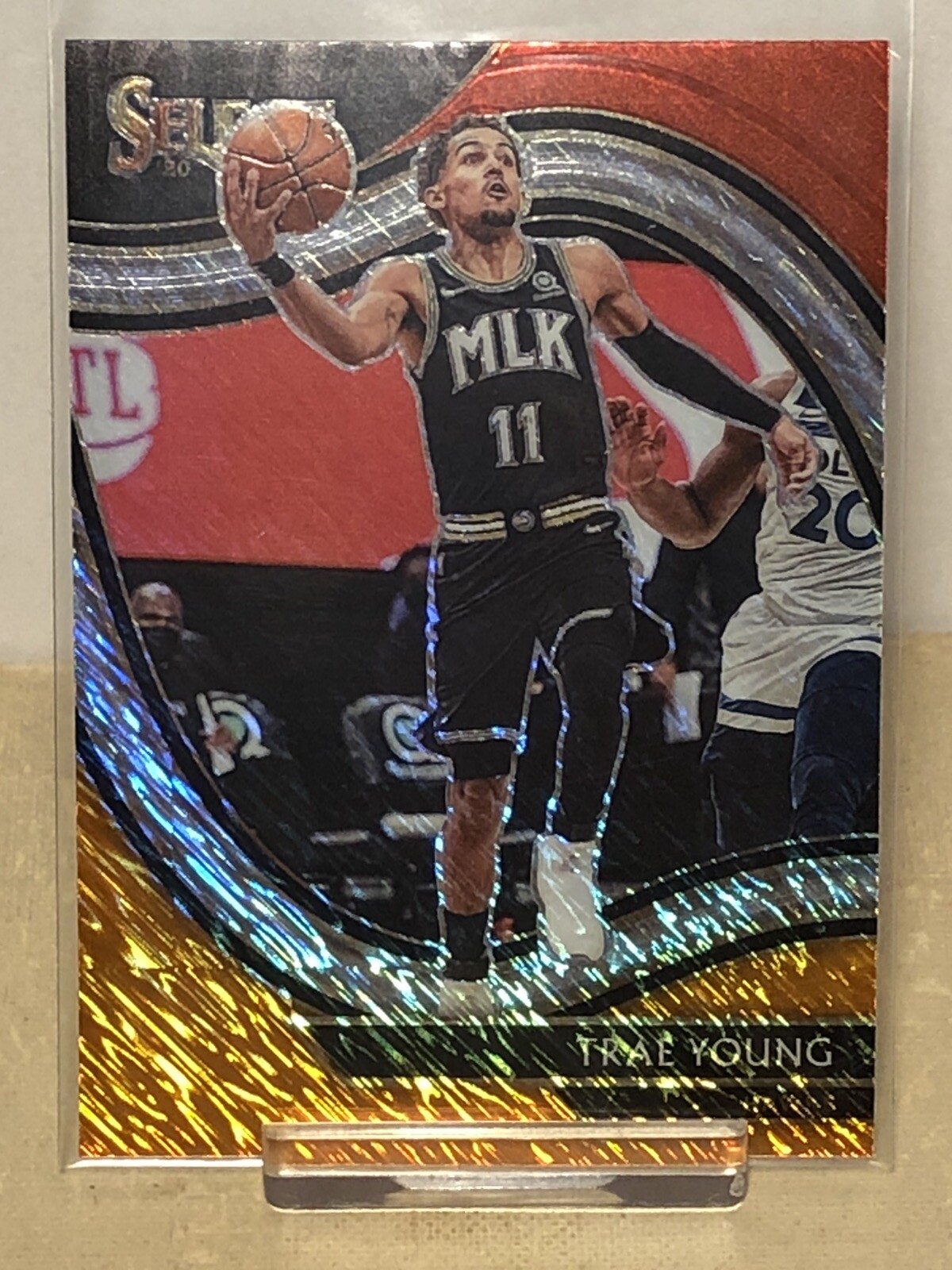 Trae Young 2020 Select #227 Courtside Red White Orange Shimmer