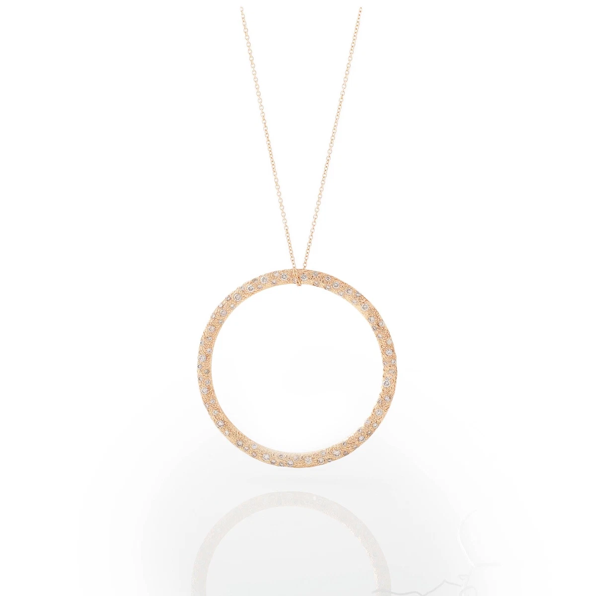 Hammered circle necklace clearance