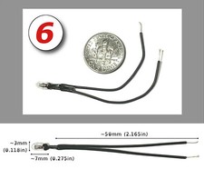 6pc BTO small 3mm TYCO-style HO Slot Car INCANDESCENT Light Bulb 12-24v CLEAR