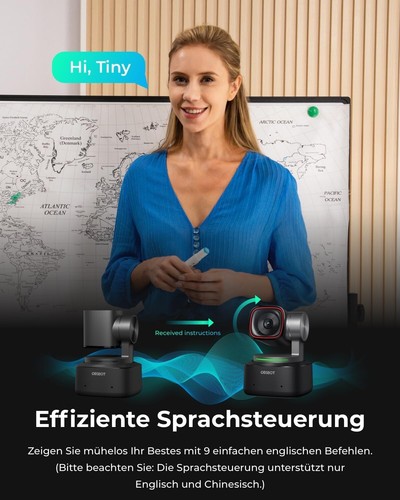 Webcam Obsbot Tiny 2 PTZ 4K, 3840 x 2160 Pixel Schnelles Auto-Tracking NEU OVP - Afbeelding 14 van 19