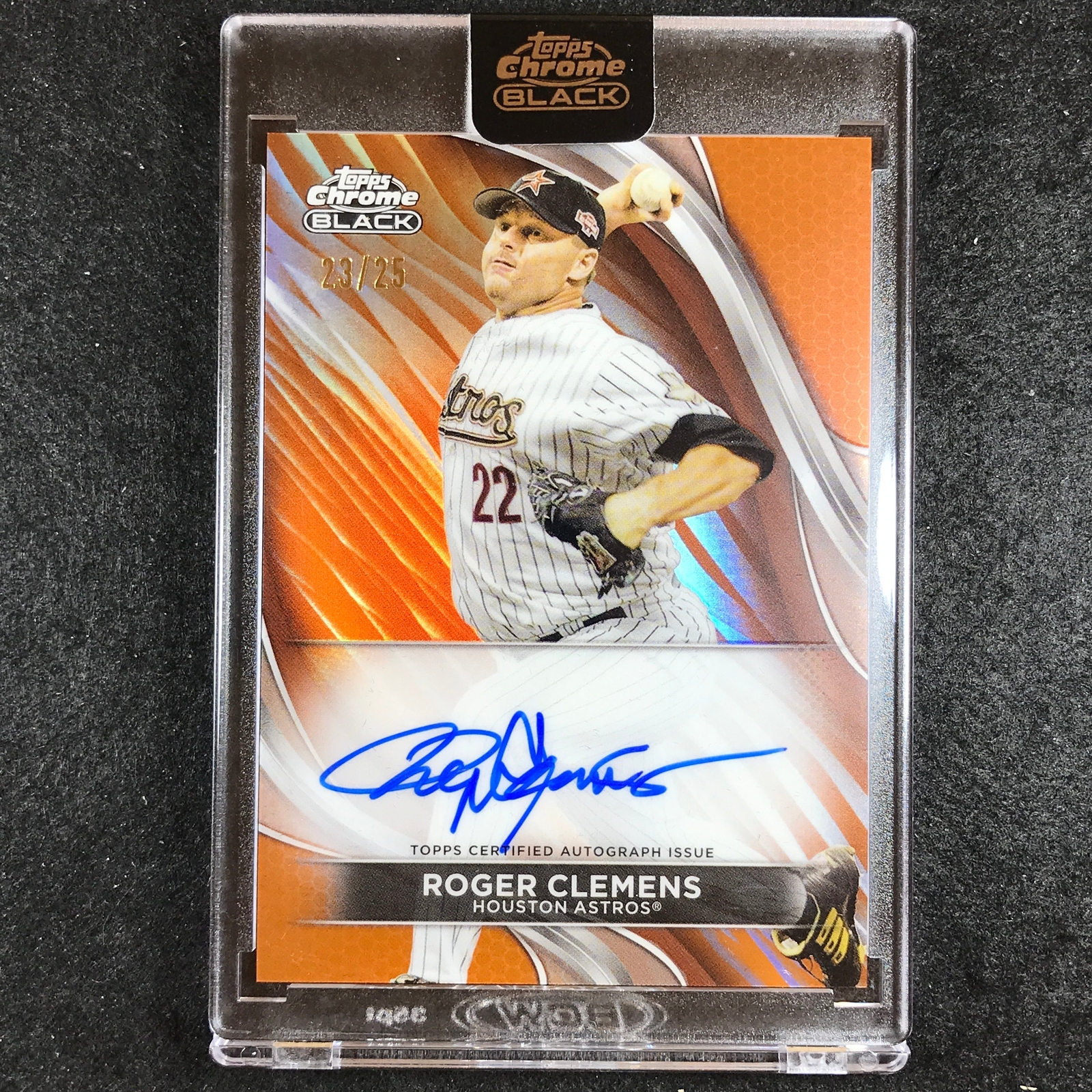 2024 Topps Chrome Black MLB ROGER CLEMENS Base Auto Orange 23/25