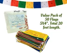 Original Tibetan Windhorse 5" Prayer Flags Authentic Buddhist Flags Blessed.