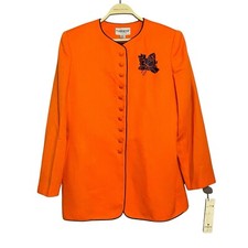 John Meyer Business Jacket Suit Women Size 10 Flower Retro Formal Workwear Work