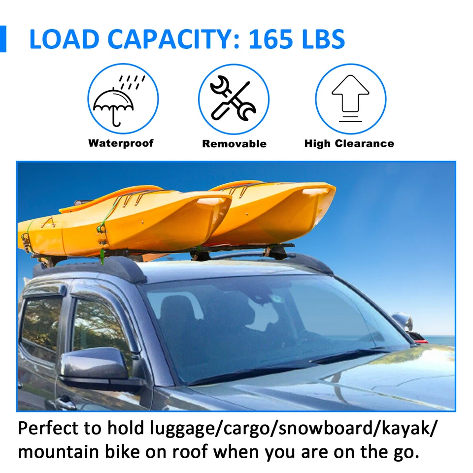 For Toyota Tacoma Double Cab 2005-2023 Top Roof Rack Cross Bars Side Rails 2018 Foto 3 de 4