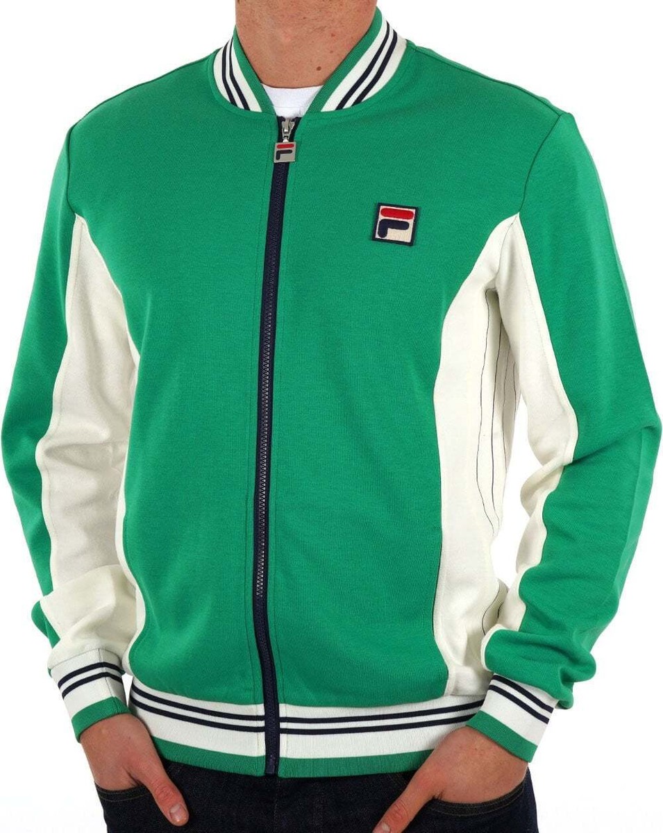 Fila Vintage Men's Mk1 Settanta Track Top Green Gardenia Tracksuit  Jacket, 80s