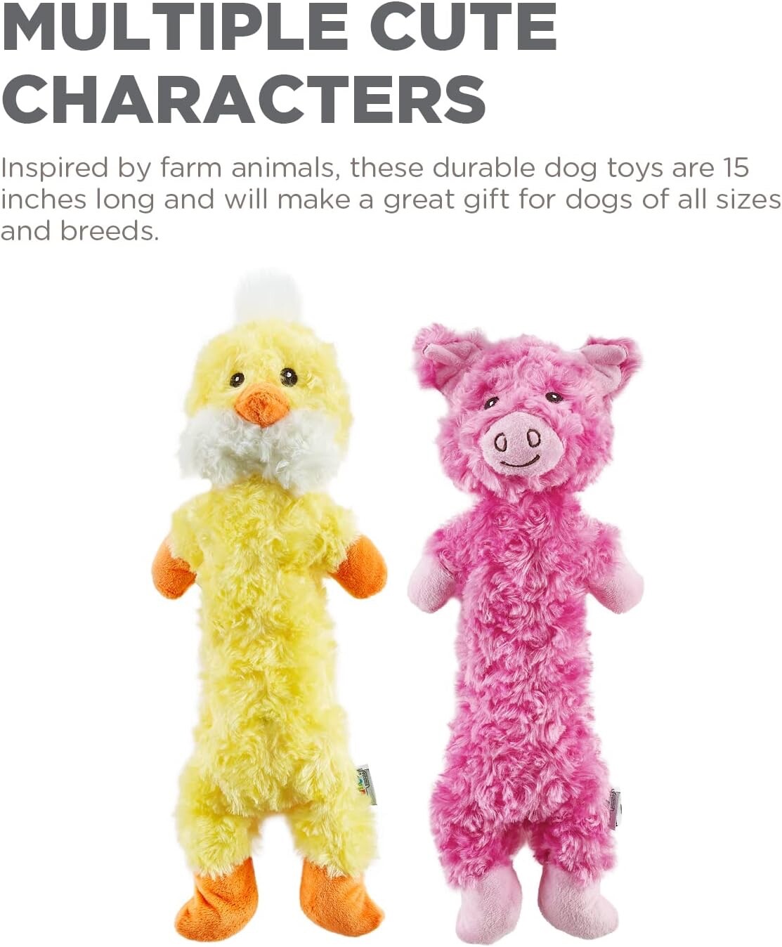 Outward Hound LIL DUDES PINK PIG Squeaky Plush Dog Puppy Toy New -FREE SHIPPING-