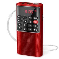 Pocket FM Radio Handheld MP3 Walkman Radios with Recorder Rechargeable Battery