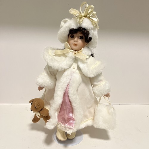 San Francisco Music Box Company Porcelain Doll Plays "White Christmas" 13" Emily