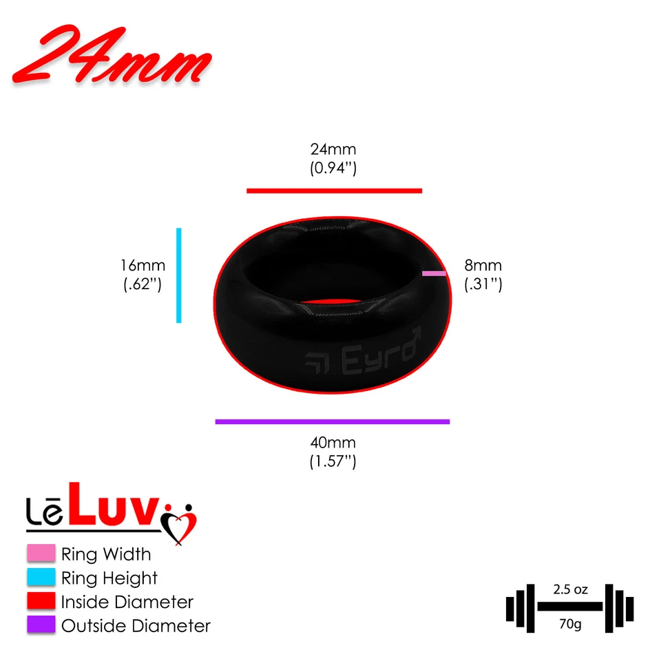 LeLuv Stainless Steel Donut Cock Ring - 22mm-64mm Inner Diameter Options - Image 3 of 4