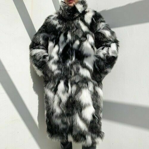 2020 New Men's Floral Fur Coat 