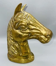 Vtg Large Mid Century Modern Hollywood Regency Brass Horse Head Sculpture 8.5”T