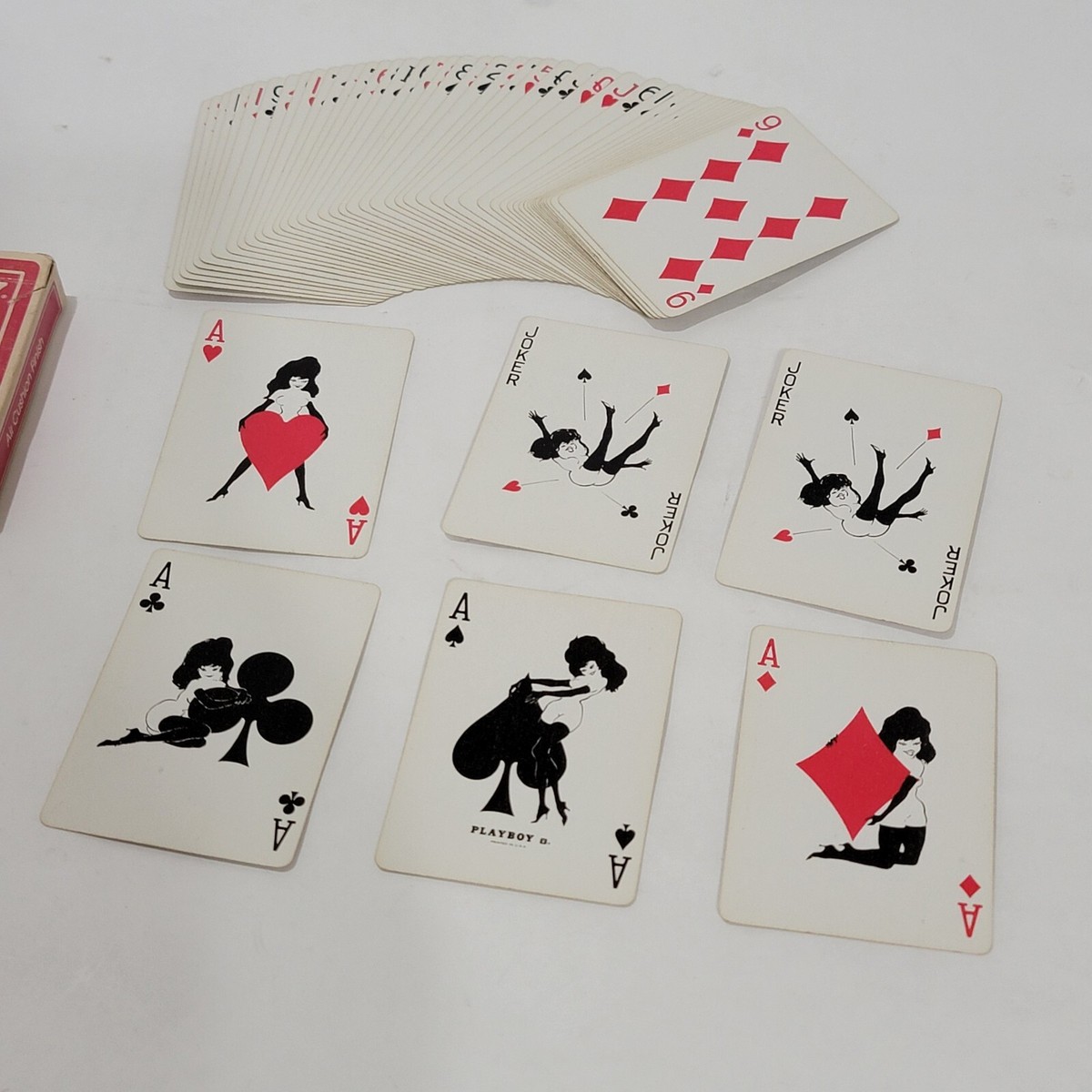 Vintage PLAYBOY BUNNY Playing Cards Deck RED ~ AK 7206