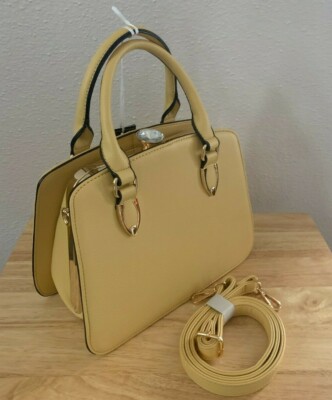 La Terre Handbag With Jewel Clamshell Style Color Lemon Yellow