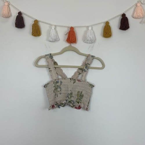Urban Outfitters Out From Under Smocked Floral Crop Top Medium - Picture 4 of 8