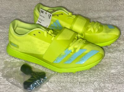 ADIDAS Adizero TJ PV Solar Yellow Triple Jump Pole Track Spikes Shoes Mens Sz 14