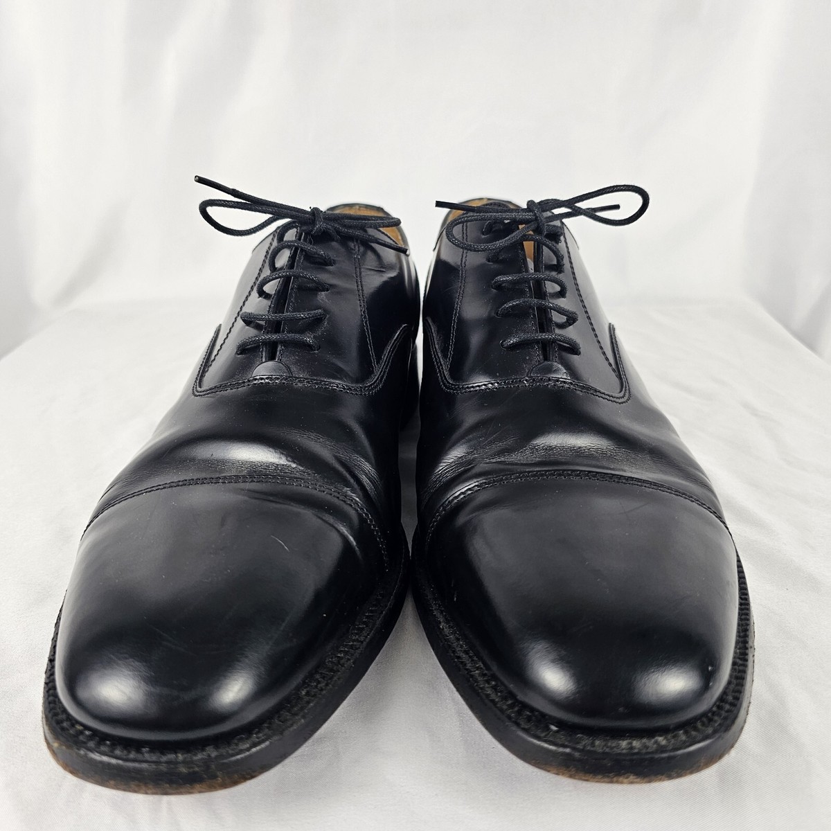 Loake England Style 200B Mens Size 11 Cap Toe Smart Oxford Black Leather Shoes Loake 200 Black Leather Oxford Toe Cap Shoes main image 2