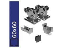 Bodenführung-Set  60x60mm  Laufwerk freitragend, für 250kg Schiebetor