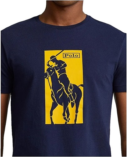 RRL RALPH LAUREN 93RD DIVISION GRAPHIC T-SHIRT MEN NAVY COTTON