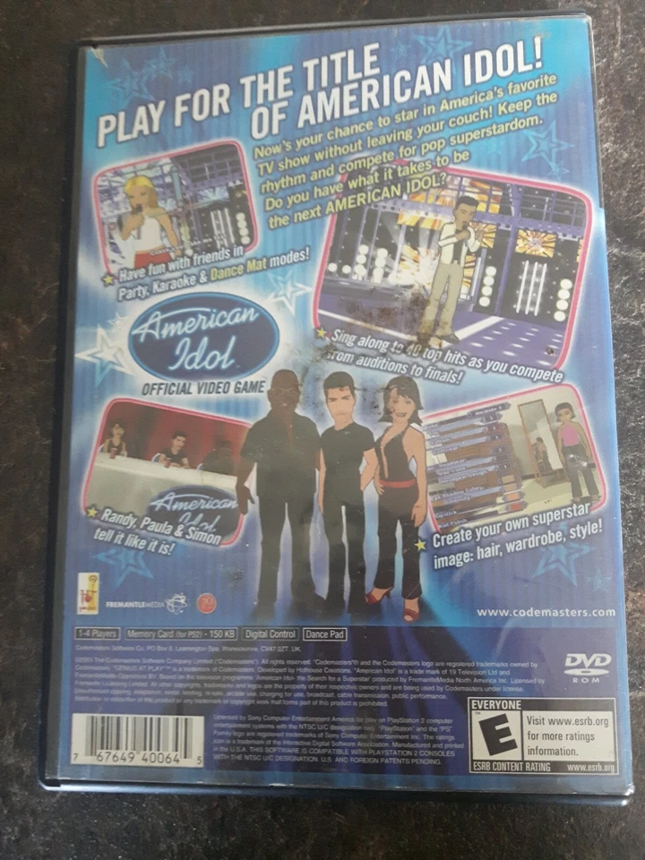 American Idol 2003 PlayStation 2 PS2 Game COMPLETE Good Condition - Image 2 of 2