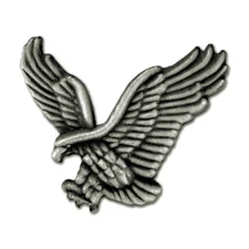 PinMart's Soaring American Antique Silver Eagle Jewelry Lapel Pin