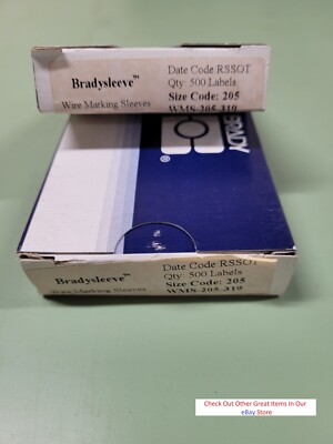 NEW BRADY WMS-205-319 WIRE MARKING SLEEVES, QTY: 500, WHITE WMS205319