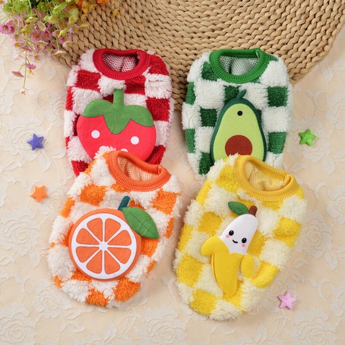 New Soft Warm Winter Fruit Pet Clothing Clothes For Baby Puppy Small Cats Dogs - Picture 2 of 13