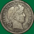 1914-D Barber Dime Choice Very Fine VF+ Coin #34599