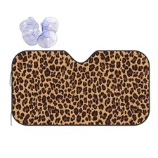 Leopard Car Windshield Sunshade Front Window Sun Visor Protector Foldable Shi...