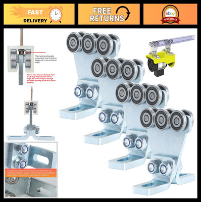 Electric Hoist Trolley Assembly - 6 Wheel Rollers for Garage Hoist Systems, Fits